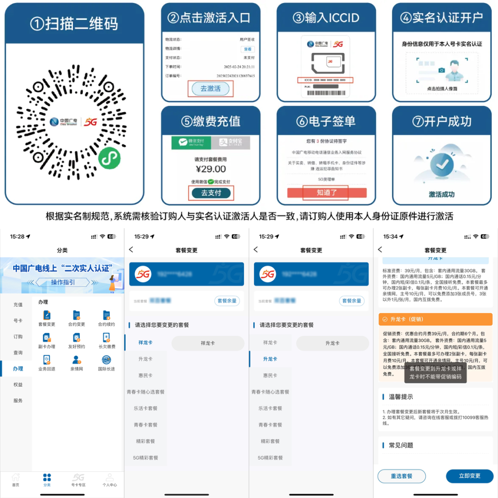 广电最新套餐飞酒卡月28元350G+200分钟 长期可用